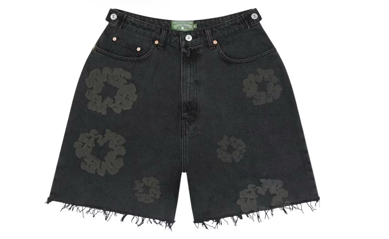 Denim Tears Mono Cotton Wreath Black Denim Shorts