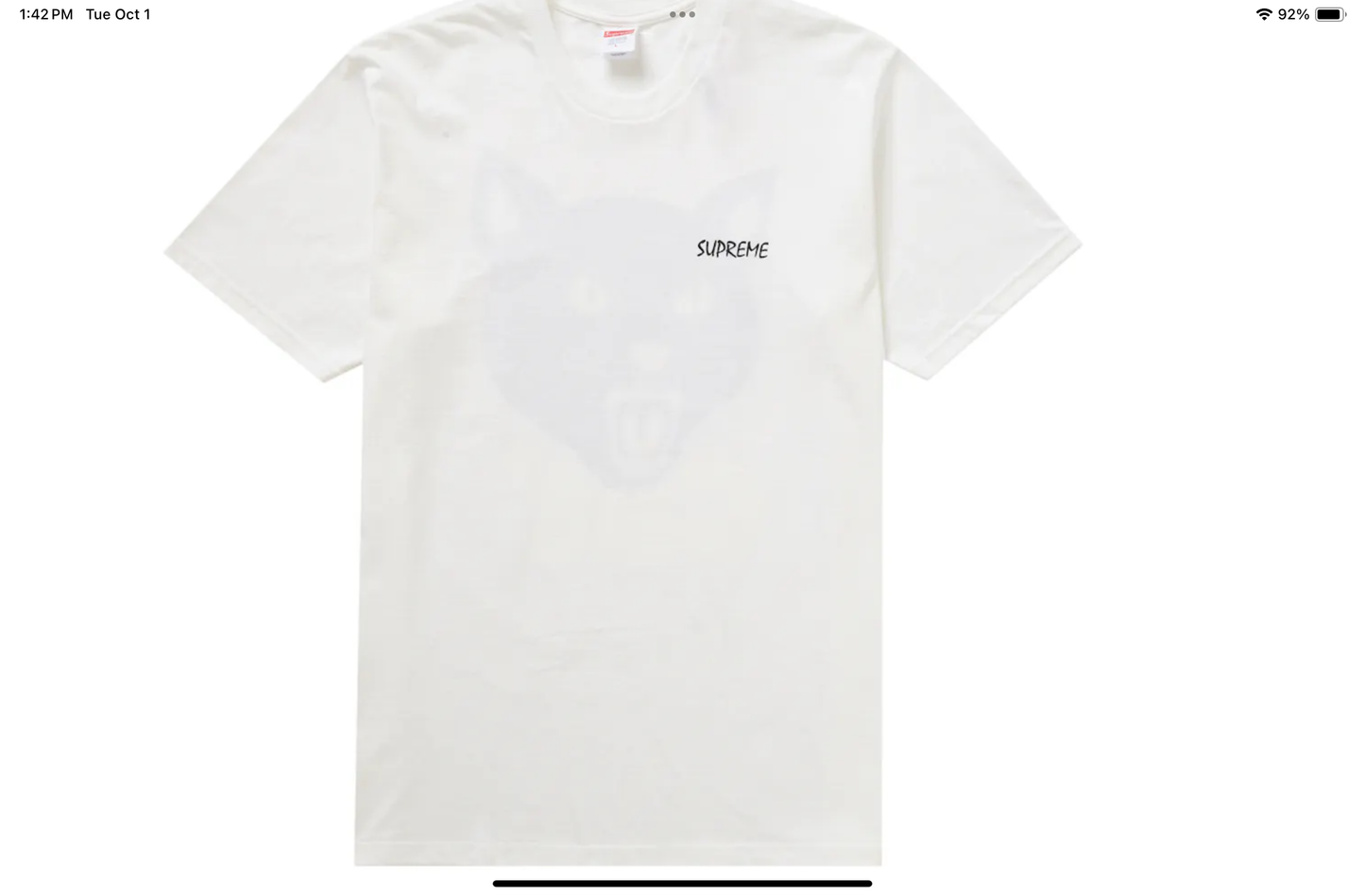 SUPREME TEE WHITE CAT