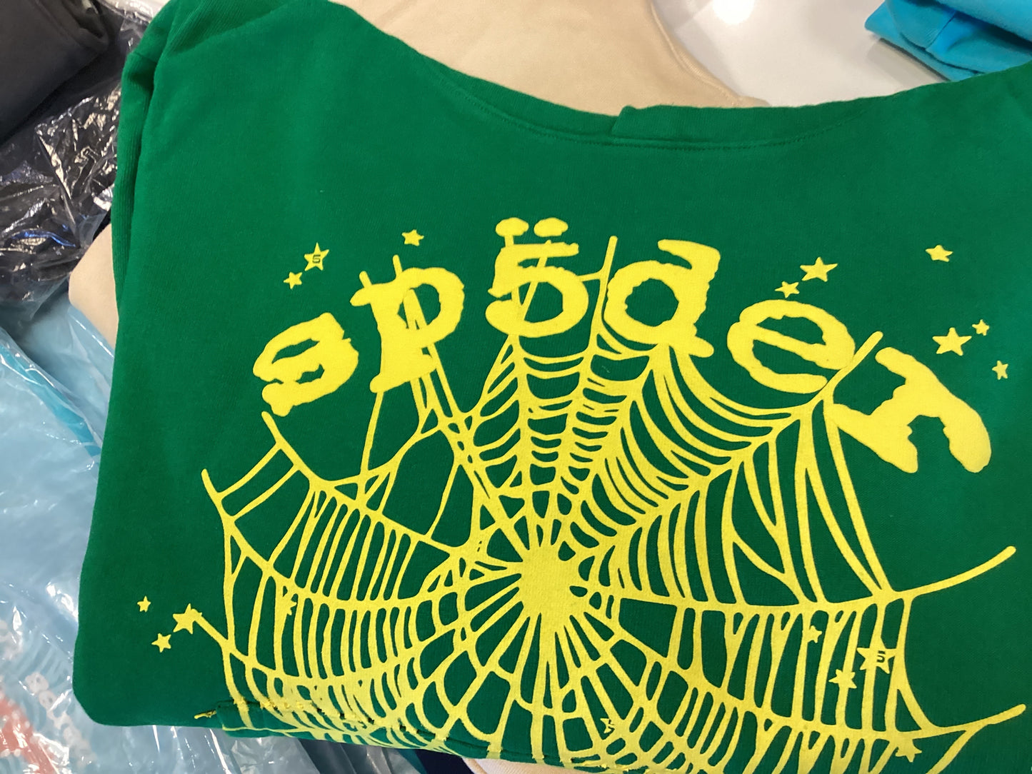Sp5der Green Star OG Web V2 Hoodie