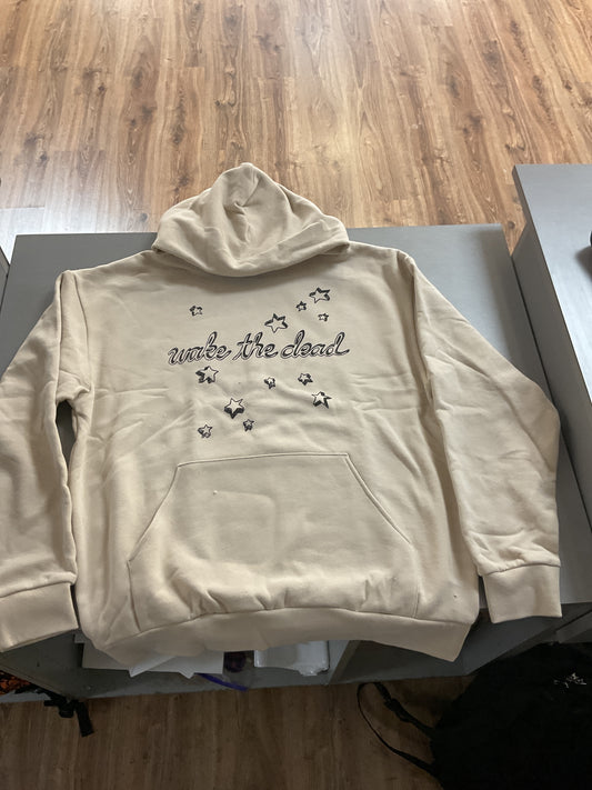 ‘Wake the dead’ Market Hoodie-Beige