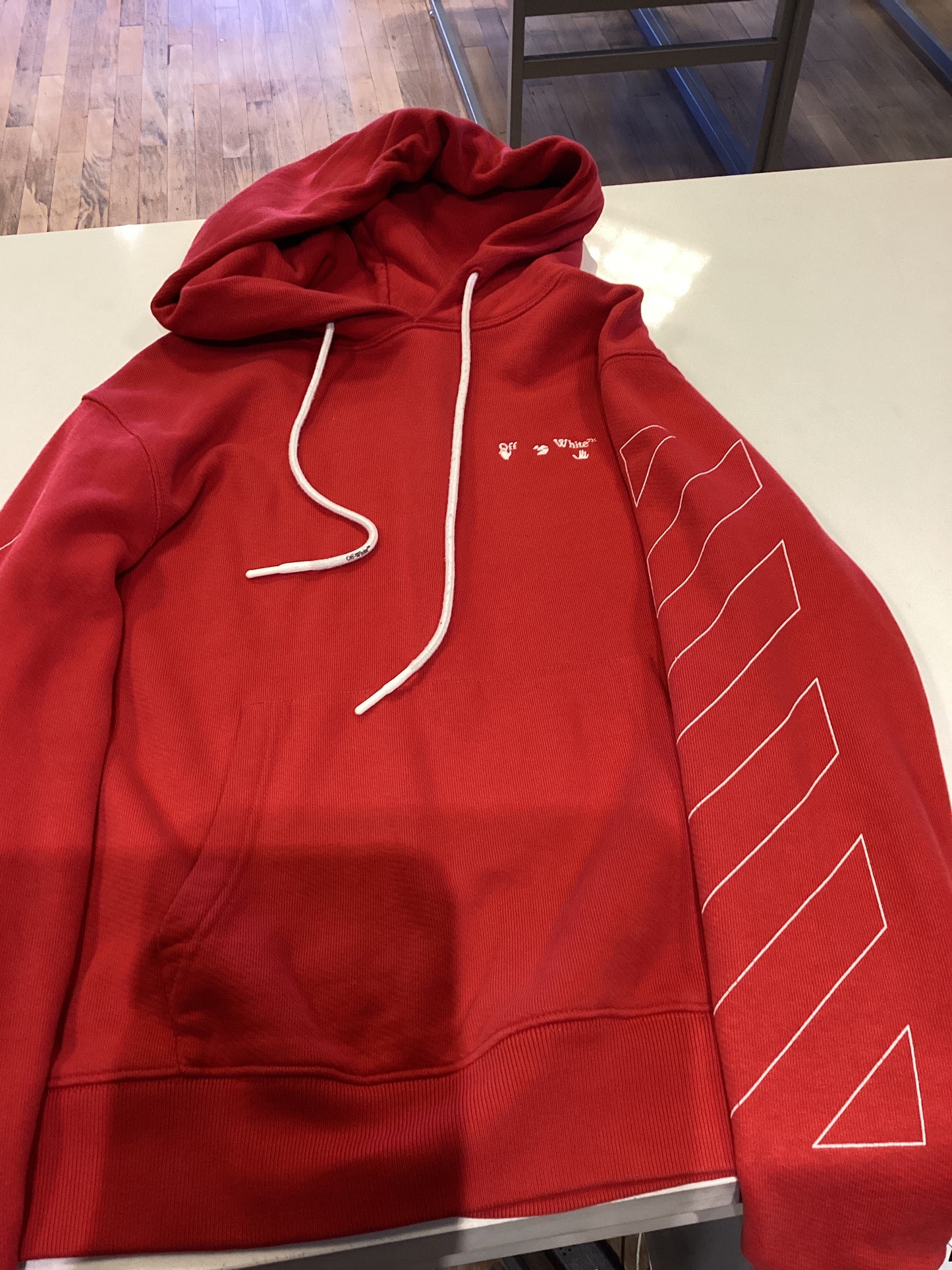 Off white red hoodie