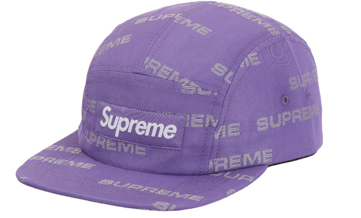 Supreme Reflective Jacquard Camp Cap Purple