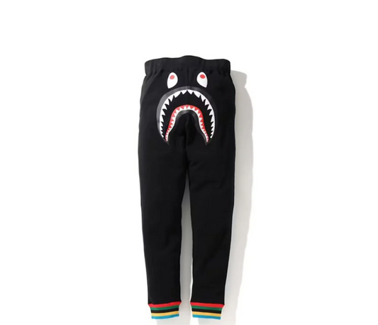 Bape Shark Line Rib Slim Sweatpants Black