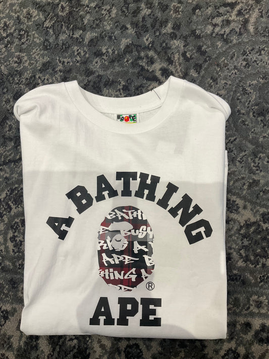 Bape ABC Grey/Red Graffiti Tee White