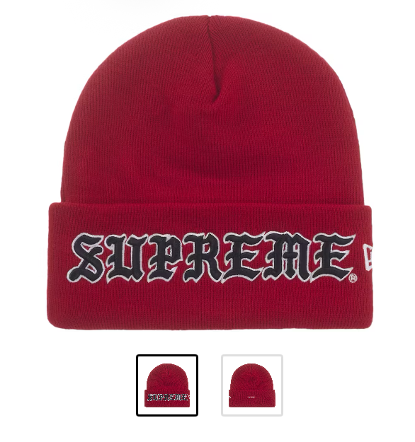 Supreme Red Old English Beanie