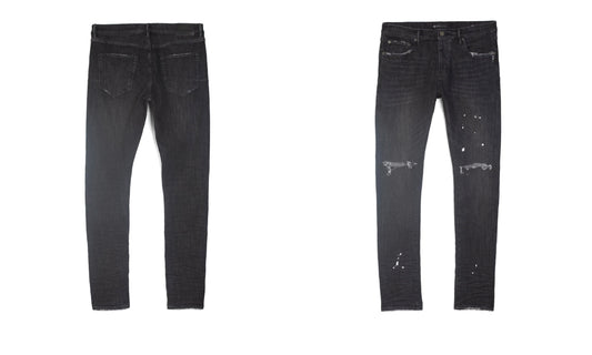 Purple Jeans Black Overspray