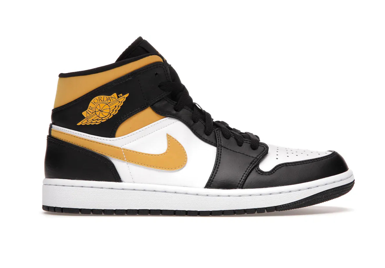Jordan 1 Mid White Pollen Black