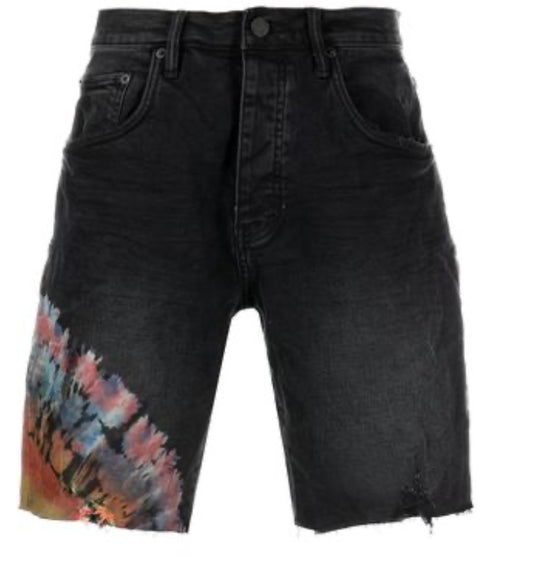 Purple Denim Jean Shorts Black