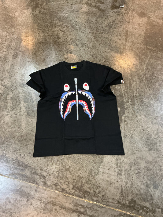 Bape Blue Logo Check Pattern