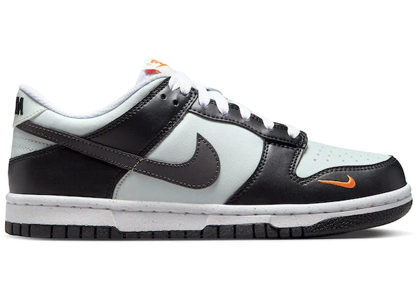 Nike Dunk Low Black Bright Mandarin Mini Swoosh GS