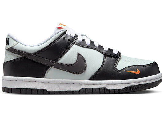 Nike Dunk Low Black Bright Mandarin Mini Swoosh GS