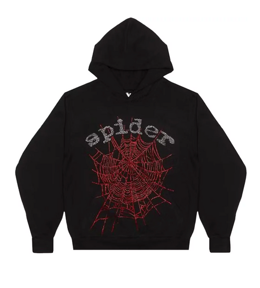 Sp5der Worldwide Sweatshirt Rhinestone Logo Black