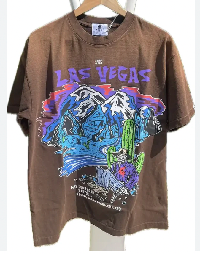 Warren Lotas Las Vegas T-Shirt Brown