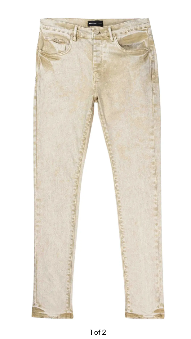 Purple Denim Low Rise Skinny Jeans Khaki