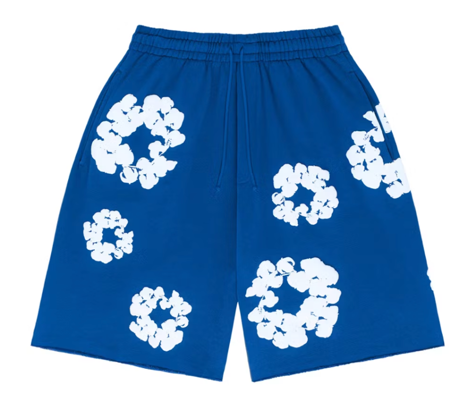 Denim Tears The Cotton Wreath Shorts Royal Blue