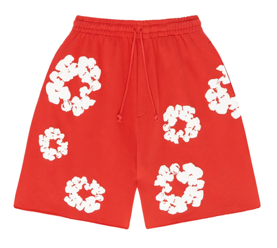 Denim Tears The Cotton Wreath Shorts Red