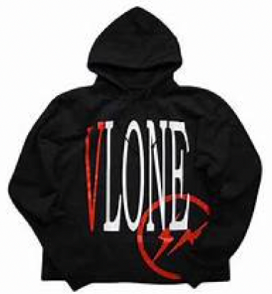 Vlone X Fragment Logo Hoodie Black & Red