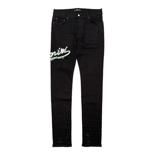Amiri Baroque Logo Varsity Denim