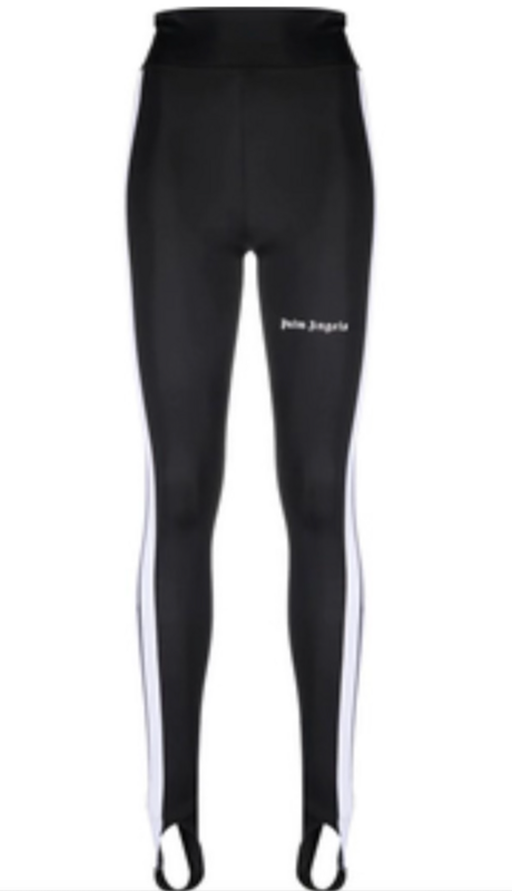 Palm Angels Logo Print Stirrup Leggings - Black/White